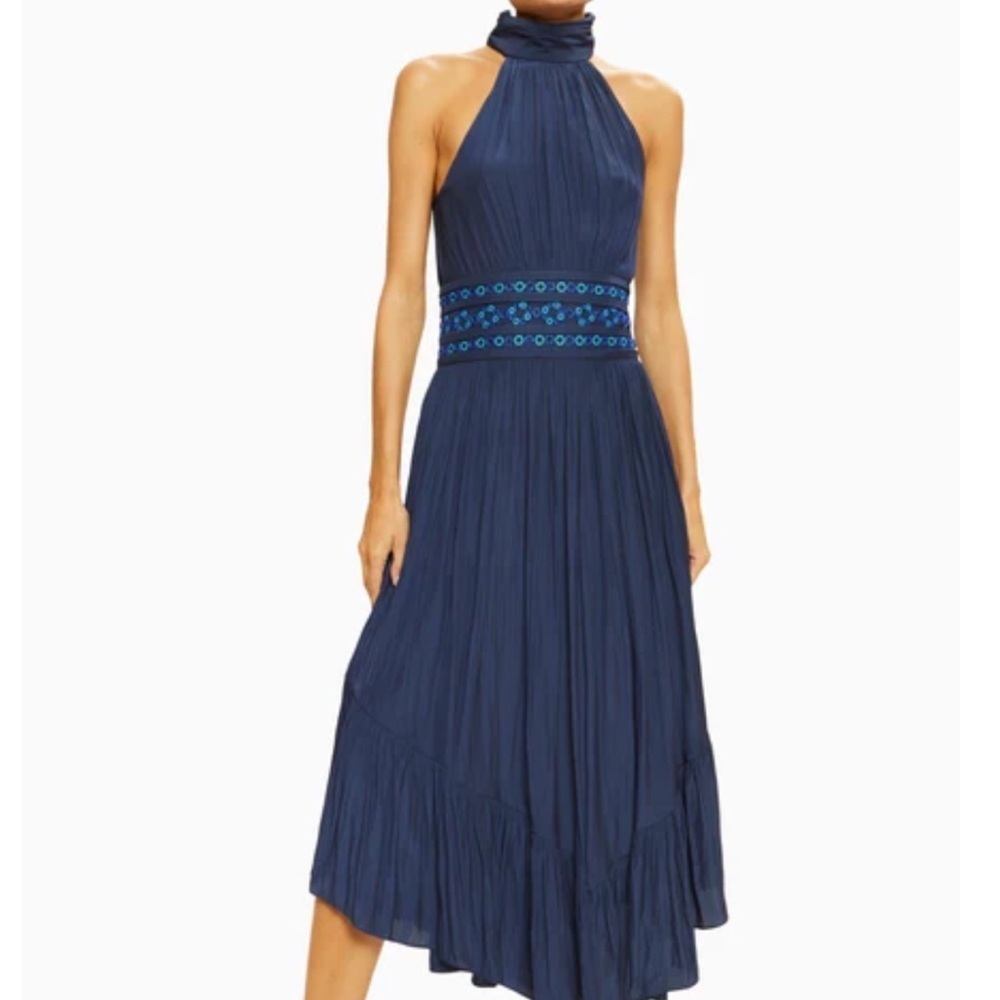 NWT Ramy Brook Shauna  Navy Halter Dress Size 00